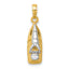 14K w/Rhodium 3-D Wave Runner W/ Moveable Seat Charm