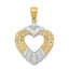 Cut-Out Heart Charm in 14K Two-Tone Gold, 38mm - Sophia Jewelers
