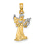 Angel Playing Harp Charm in 14K Yellow Gold, 23mm - Sophia Jewelers