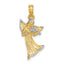 Angel Playing Violin Charm in 14K Yellow Gold, 25mm - Sophia Jewelers