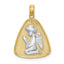 Angel Praying with Halo Pendant in 14K Two-Tone Gold, 26mm - Sophia Jewelers