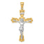 INRI Crucifix Pendant in 14K Two-Tone Gold, 18x40mm - Sophia Jewelers