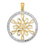 14K and White Rhodium Diamond-cut Circle Snowflake Charm - Sophia Jewelers