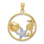 Scallop, Starfish & Seahorse Circle Charm in 14K Two-Tone Gold, 30mm - Sophia Jewelers
