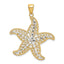 Filigree Starfish Charm in 14K Yellow Gold, 37mm - Sophia Jewelers