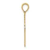 14K w/ Rhodium D/C Cross Charm