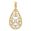 Heart Filigree Teardrop Charm in 14K Two-Tone Gold, Diamond-Cut - Sophia Jewelers