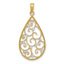 Beaded Filigree Teardrop Charm in 14K Yellow Gold, 30mm Diamond-Cut - Sophia Jewelers