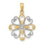 Beaded Heart Petals Flower Charm in 14K Two-Tone Gold - Sophia Jewelers