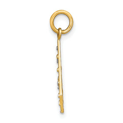 14K w/Rhodium D/C Small Criss-Cross Charm