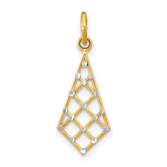 14K w/Rhodium D/C Small Criss-Cross Charm