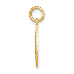 14K w/Rhodium D/C Small Teardrop Charm