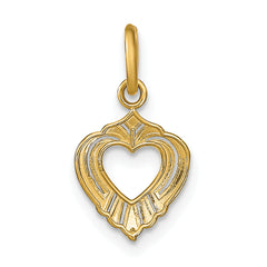 14k w/Rhodium Mini Heart Charm