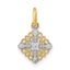 14K w/Rhodium Mini Cross Medallion Charm