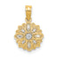 14K w/Rhodium and D/C Mini Filigree Flower Charm