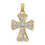 Cross Charm in 14K Yellow Gold, 14x18mm Textured - Sophia Jewelers