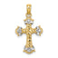 Fleur-de-Lis Cross Charm in 14K Yellow Gold, 19mm Diamond-Cut - Sophia Jewelers