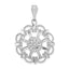 Starburst with Hearts Charm in 14K White Gold, 30mm Diamond-Cut - Sophia Jewelers