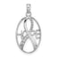 Hope Awareness Ribbon Charm in 14K White Gold, 24mm Textured - Sophia Jewelers
