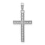 Beaded Block Cross Charm in 14K White Gold, 22mm - Sophia Jewelers