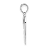 14K White Gold Polished - X- Heart Charm