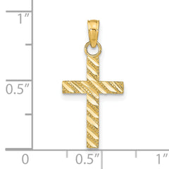 14k D/C Cross Pendant