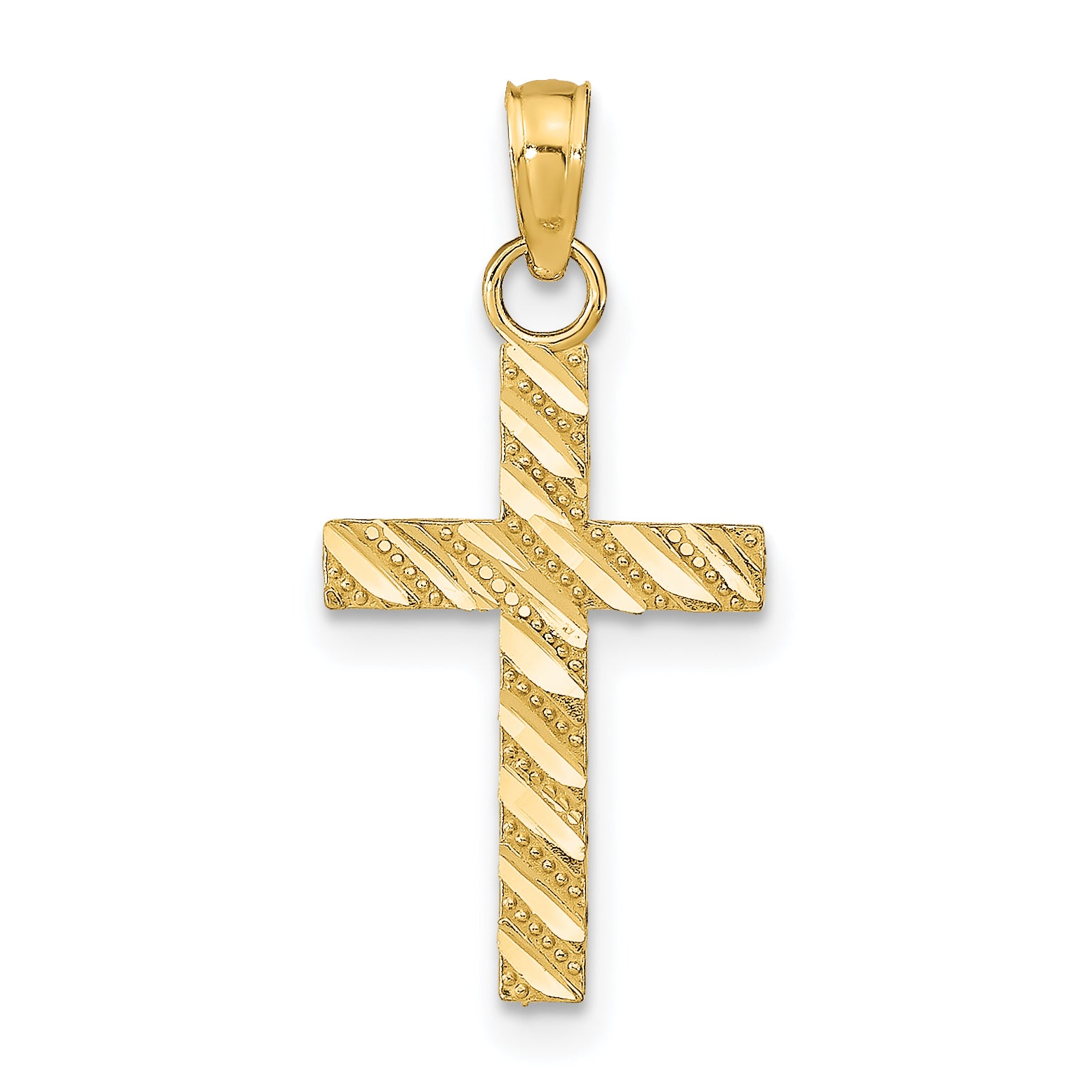 14k D/C Cross Pendant