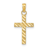 14k D/C Cross Pendant