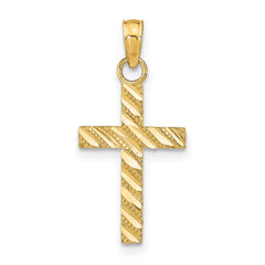 14k D/C Cross Pendant