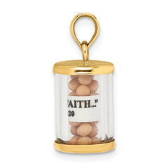 14K 3-D Mustard Seeds Matthew 17 Scroll Pendant