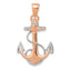 Anchor Rope White Pendant in 14K Rose Gold, 33mm - Sophia Jewelers