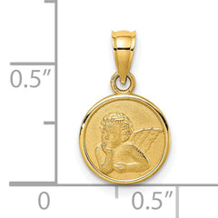 14k 10mm Engraved Angel Coin Charm