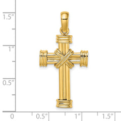 14K Polished Cross Charm