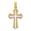 14K Two-tone Polished Cross Charm