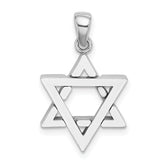 14K White Gold Star Of David Charm