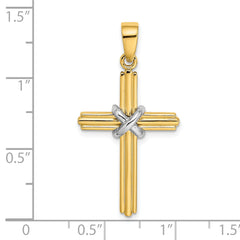 14K Two-tone X Center Charm