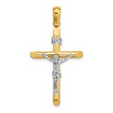 14K Two-tone Polished Crucifix Charm