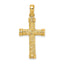 Scroll Cross Charm in 14K Yellow Gold with Double Endcaps, 39mm - Sophia Jewelers