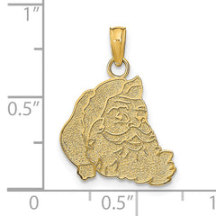 14K Textured Flat Santa Face Charm