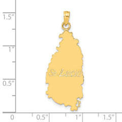 14k ST. LUCIA Island Map Pendant