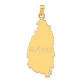14k ST. LUCIA Island Map Pendant