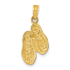 14K ST. GEORGE ISLAND Reversible Flip Flops Pendant