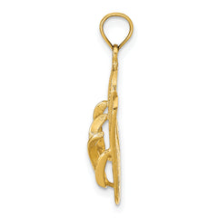 14K 3D KEY WEST Reversible Flip Flops Pendant