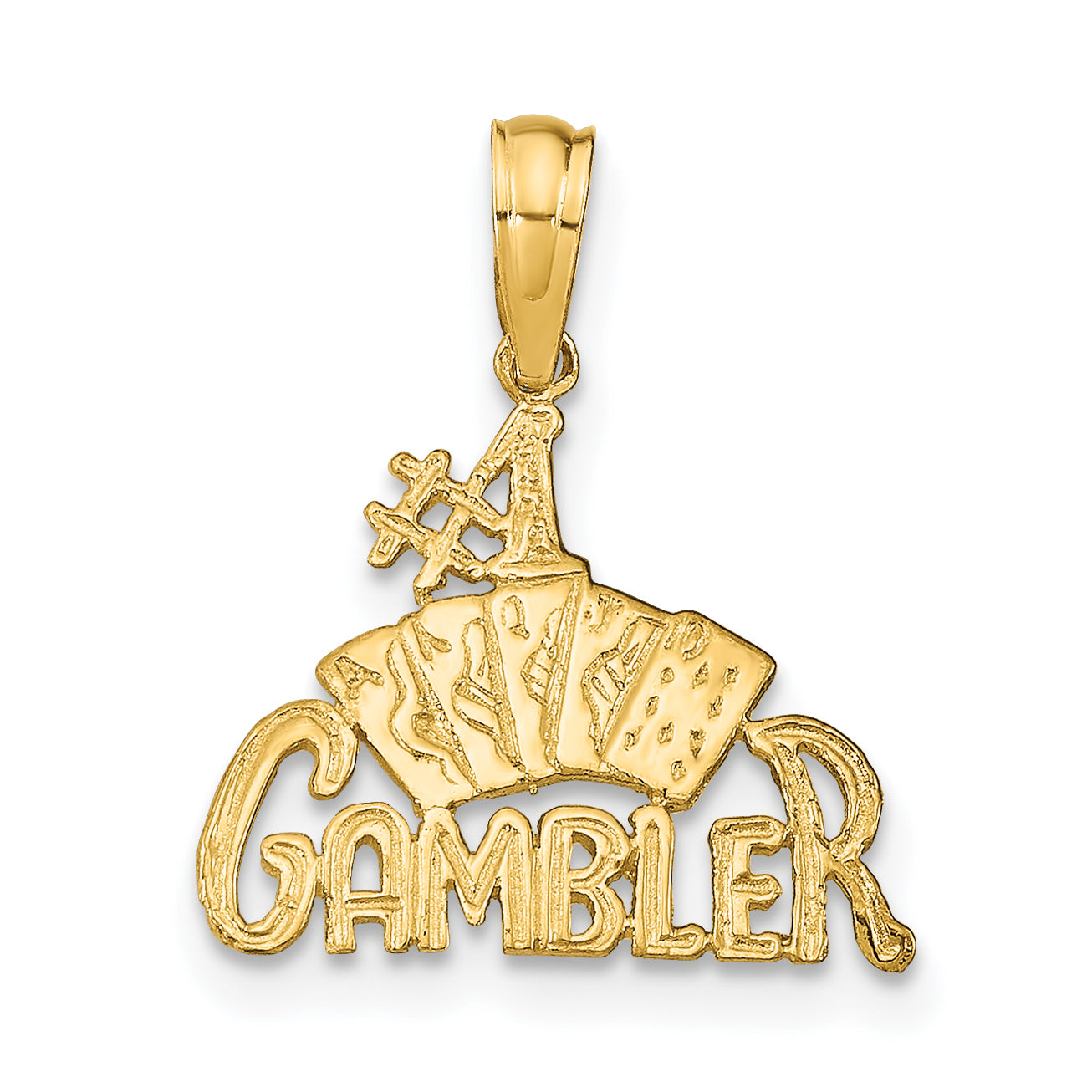 14K GAMBLER w/Cards Pendant