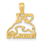 14K I HEART ST. JOHN w/Dolphin Pendant