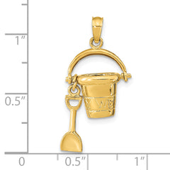 14K 3D KEY WEST Pail and Shovel Pendant