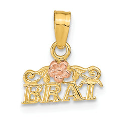 14K Rose and Yellow Gold BRAT Pendant