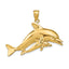 Mother and Baby Dolphin Pendant in 14K Yellow Gold, 25mm - Sophia Jewelers