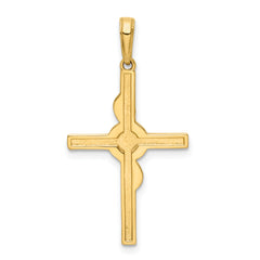 14K w/Rhodium D/C Cross Pendant