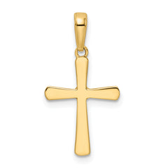 14K w/Rhodium D/C Cross Pendant
